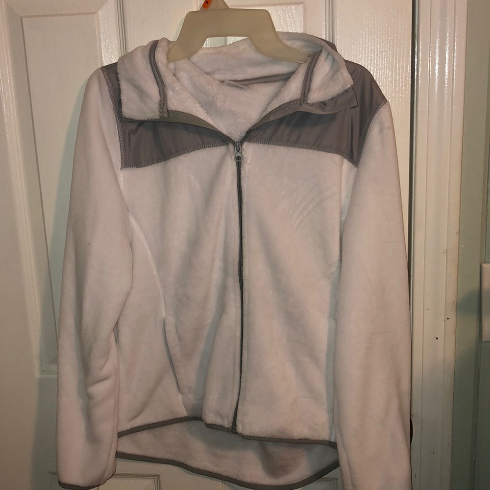 Lolo lime white & Grey zip up fleece jacket.